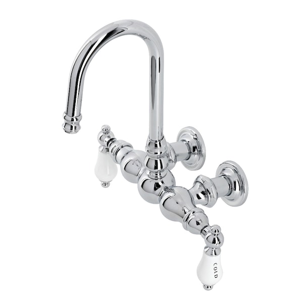 Kingston Brass CA4T1 3-3/8" Tub Wall Mount Clawfoot Tub Faucet, Polished Chrome CA4T1 - main